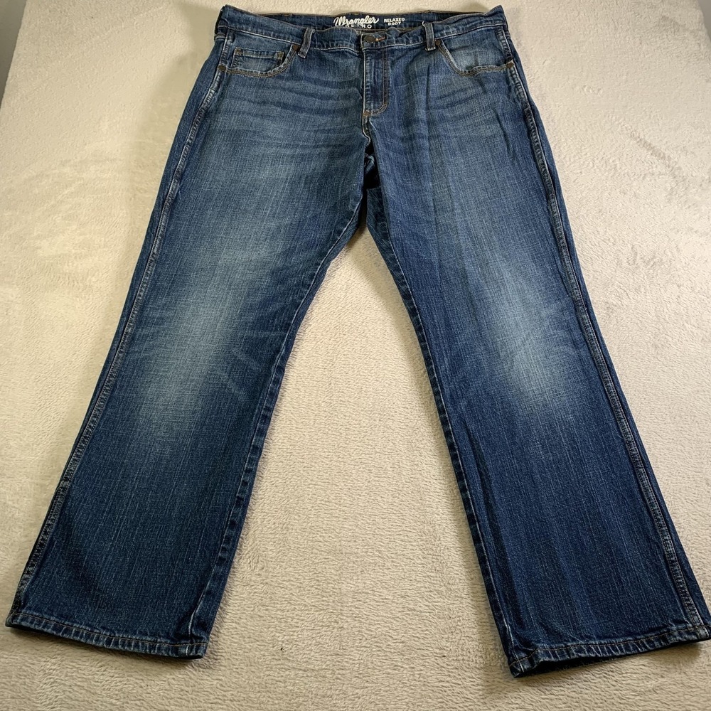 Wrangler Retro Jeans Mens 40x32 Medium‎ Wash Blue Relaxed Bootcut Denim Western